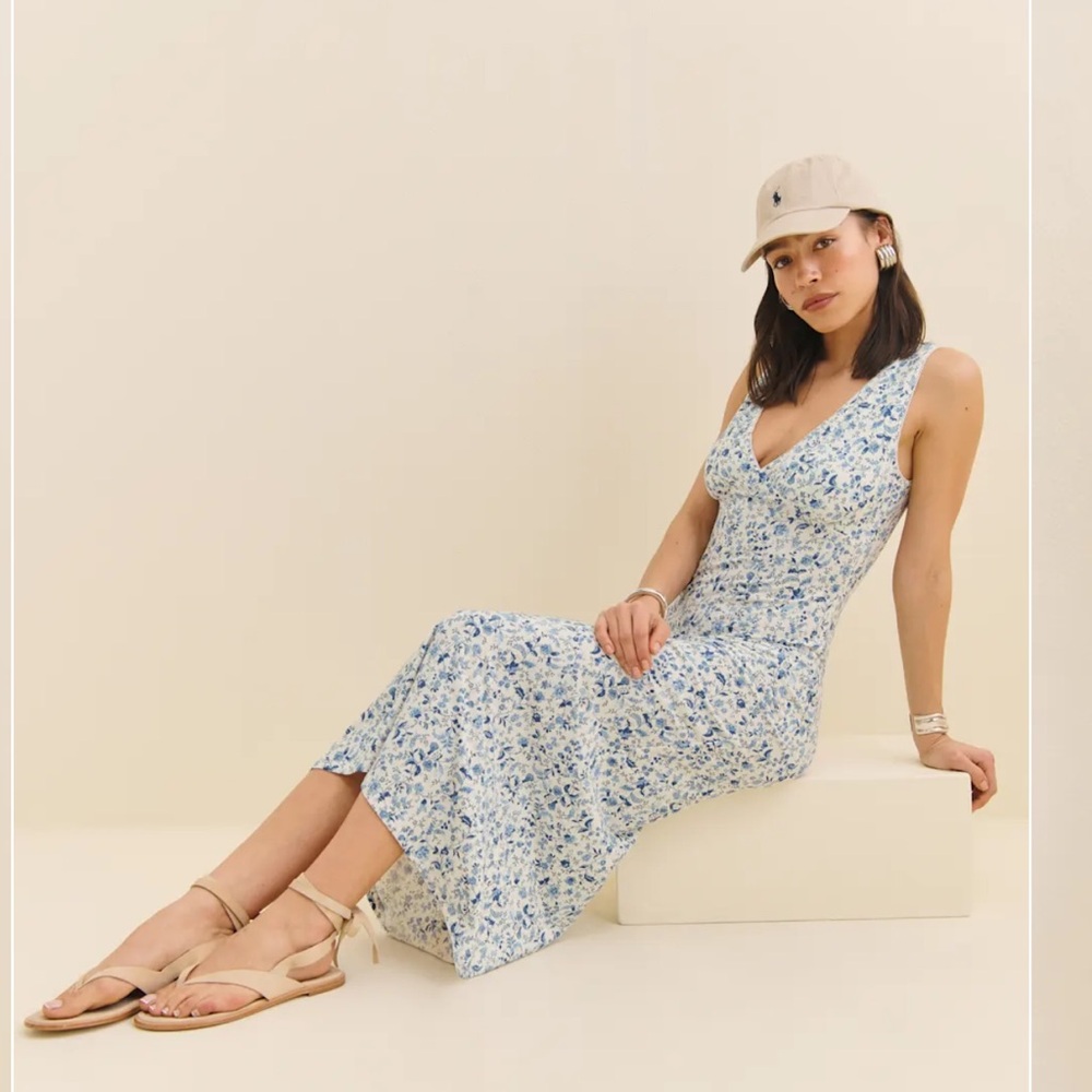 Reformation Brayden Knit Dress Blue - Size S